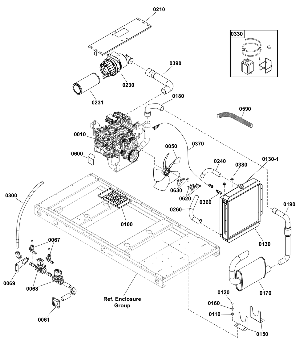 Engine Group Diagram and Parts List for 076830-04  Briggs and Stratton Generator